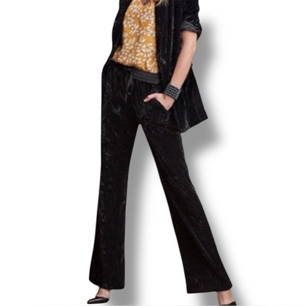 CAbi Hostess Trouser Chic black crushed Velvet high-quality comfy lounge 
Pants